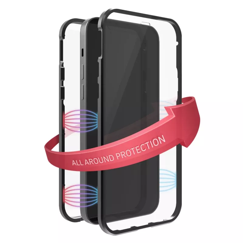 Hama 360° Glass Handyhülle Abdeckung Schwarz Transparent für iPhone 14 Pro