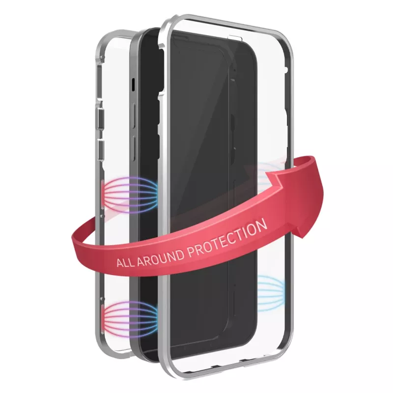 Hama 360° Glass Handyhülle Abdeckung Silber Transparent für iPhone 14 Pro