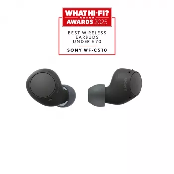 Headset Sony WF-C510 In-Ear True Wireless Ohrhörer, Bluetooth 5.3, IPX4, 6 mm Treiber, 22 h Akku (mit Ladecase) — Schwarz