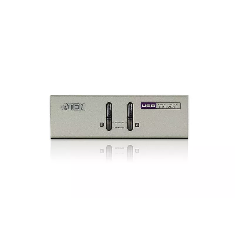 ATEN 2-Port USB VGA KVM mit Audio (KVM-Kabel enthalten), 2048 x 1536 Pixel, QXGA, 0,142 W, Grau