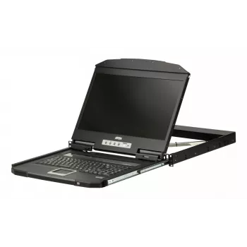 ATEN CL3100NX Rack-Konsole 47 cm (18,5 Zoll) 1366 x 768 Pixel Metall, Kunststoff Schwarz 1HE