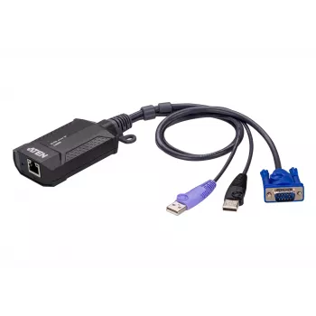 ATEN USB VGA KVM over IP Mini, 1920 x 1200 Pixel, Ethernet LAN, 3,47 W, Schwarz, Lila