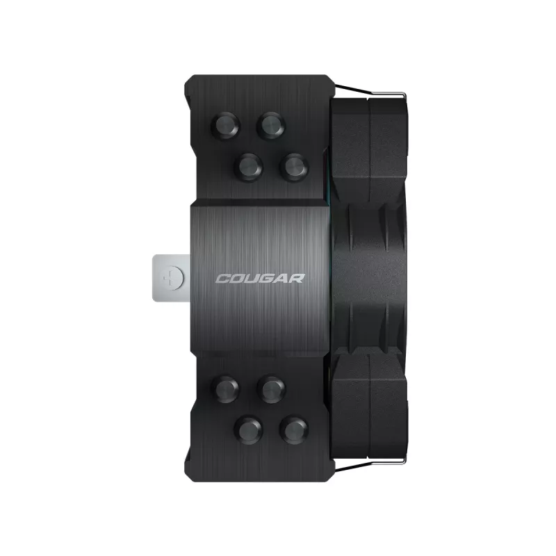 Luftkühler Cougar Forza 50 ARGB — Luftstrom 143,53 m³/h, max. Luftdruck 4,24 mmH2O, HDB-Lager, schwarz