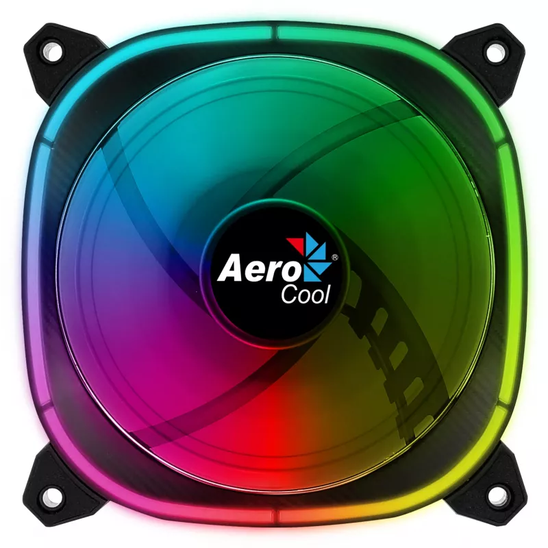 Aerocool ASTRO12 PC-Lüfter 12cm LED RGB Antivibration 6 Pins Schwarz