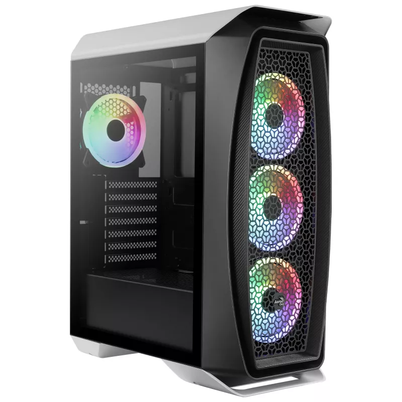Aerocool AEROONEDUOWHV1 Gaming ATX-Gehäuse 4xARGB-Lüfter Weiß
