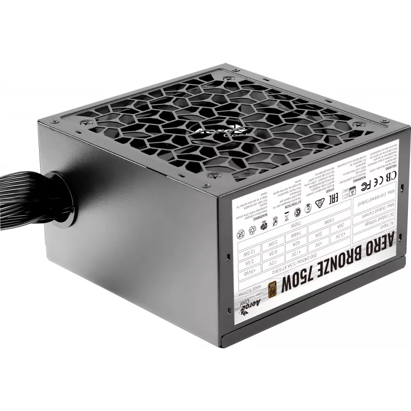PC-Netzteil AEROCOOL AEROB750 750W 80 PLUS Bronze Non-Modular 230V Silent Schwarz
