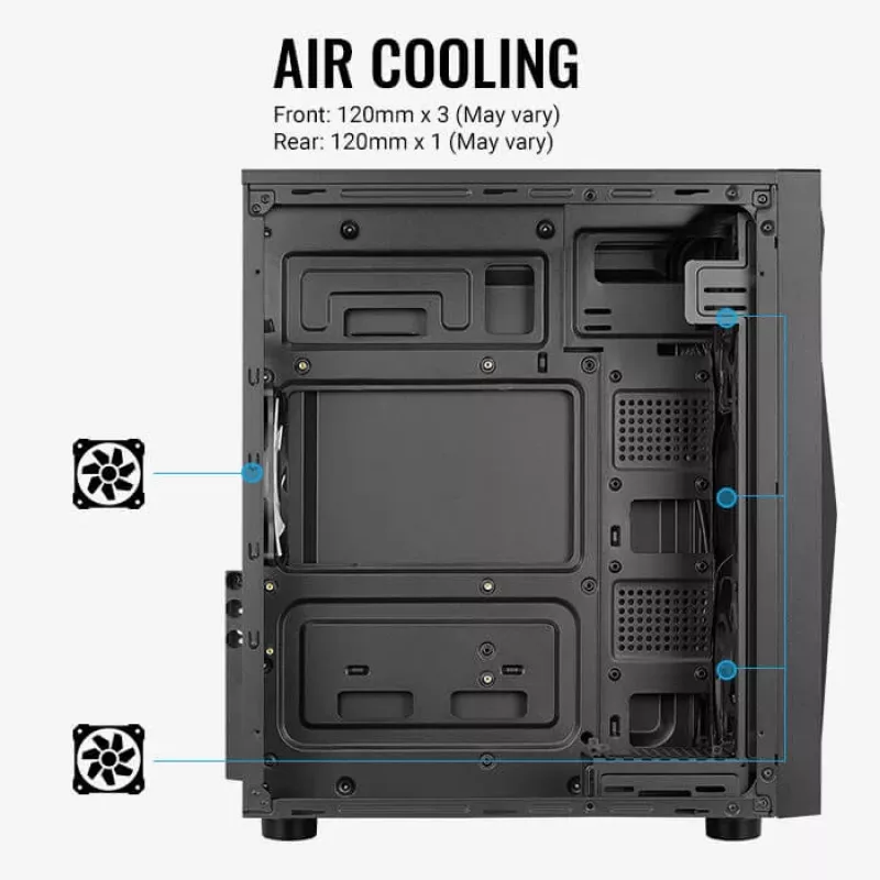 Aerocool Glider Tempered Glass Schwarz