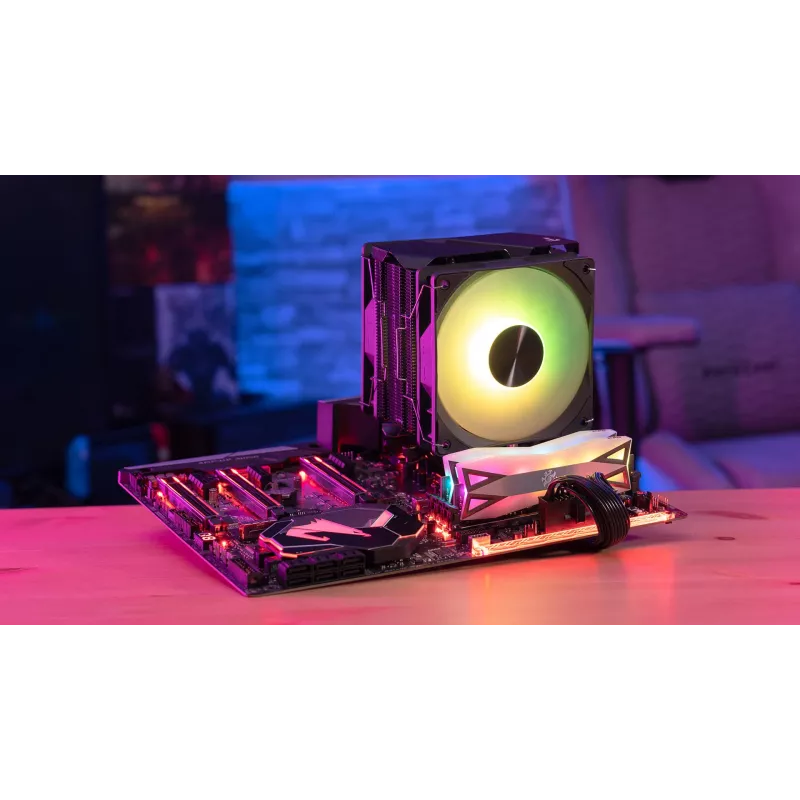 Aerocool Rime 4 Dual Prozessor-Luftkühler 12 cm Schwarz 1 Stück