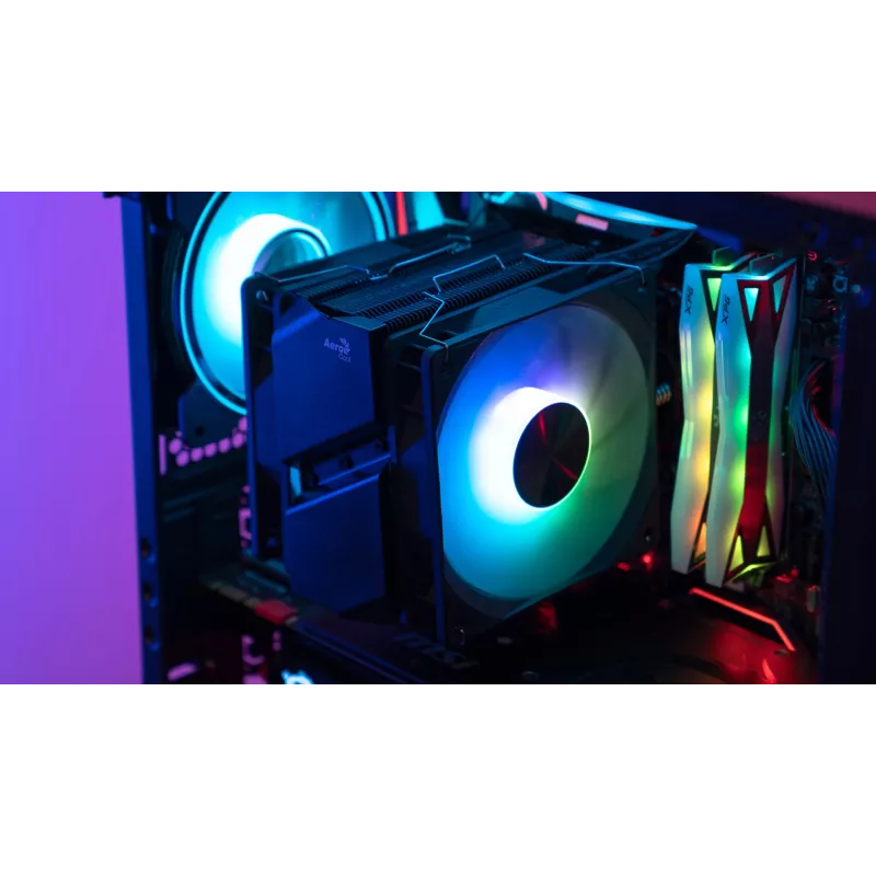 Aerocool Rime 4 Dual Prozessor-Luftkühler 12 cm Schwarz 1 Stück