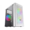 Mars Gaming MC300W Micro-ATX-Gehäuse mit gehärtetem Glas, 3x FrGB-Lüfter, Weiß