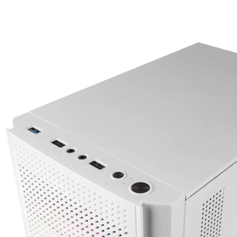 Mars Gaming MC300W Micro-ATX-Gehäuse mit gehärtetem Glas, 3x FrGB-Lüfter, Weiß