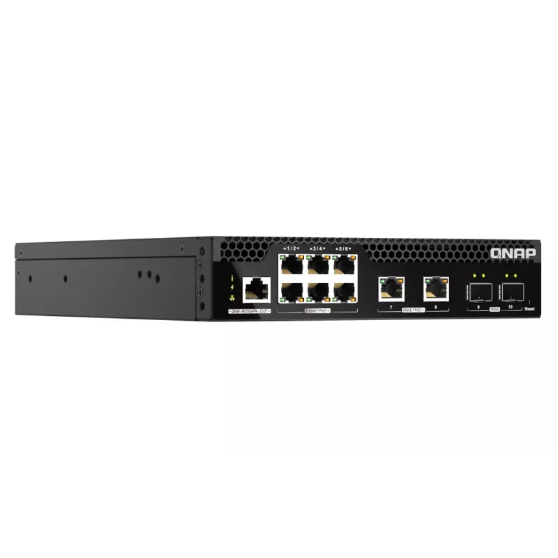 QNAP QSW-M2106PR-2S2T Netzwerk-Switch Managed L2 10G Ethernet (100/1000/10000) Power over Ethernet (PoE) 1U Schwarz