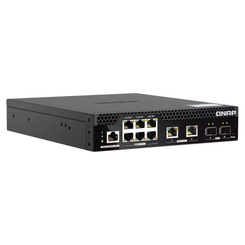 QNAP QSW-M2106PR-2S2T Netzwerk-Switch Managed L2 10G Ethernet (100/1000/10000) Power over Ethernet (PoE) 1U Schwarz