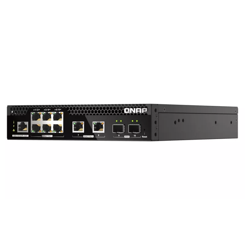 QNAP QSW-M2106PR-2S2T Netzwerk-Switch Managed L2 10G Ethernet (100/1000/10000) Power over Ethernet (PoE) 1U Schwarz