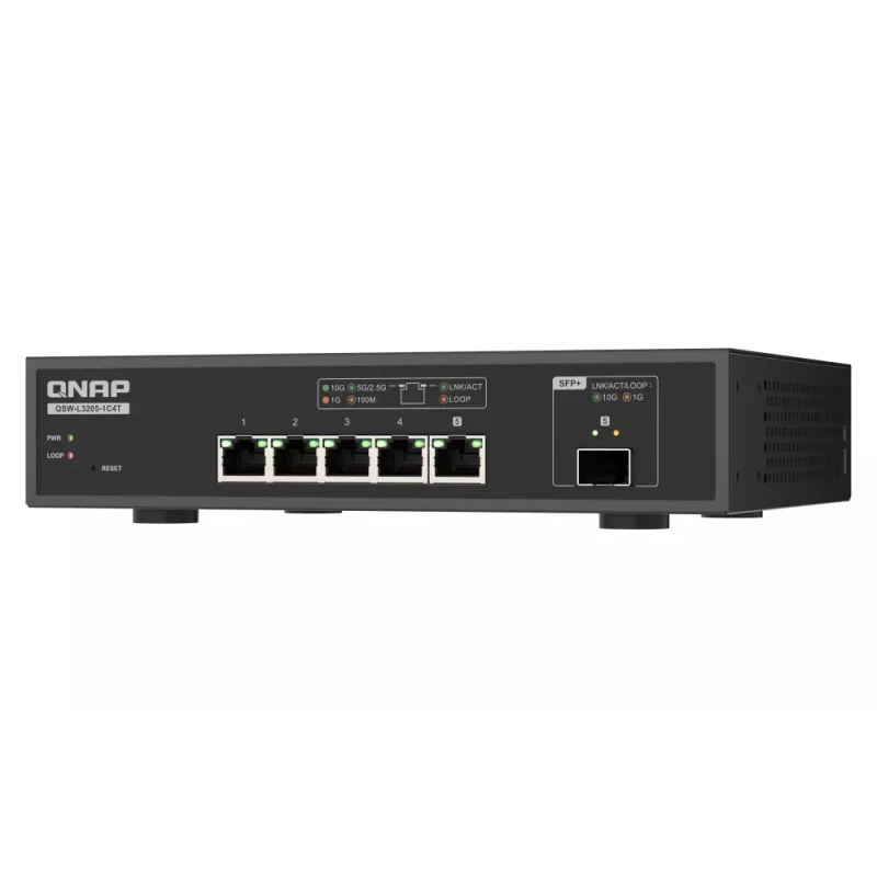 QNAP QSW-L3205-1C4T 4 Managed 10G Ethernet (100/1000/10000) Desktop Schwarz