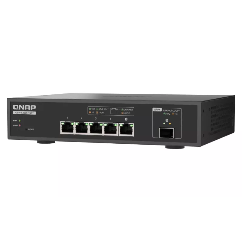 QNAP QSW-L3205-1C4T 4 Managed 10G Ethernet (100/1000/10000) Desktop Schwarz