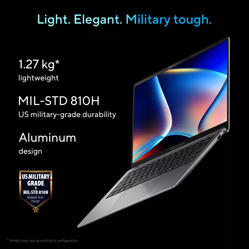 ASUS ExpertBook P5 P5405CSA-NZ0174X Intel Core Ultra 5 226V Laptop 35.6 cm (14 Zoll) WQXGA 16 GB LPDDR5x-SDRAM 512 GB SSD Wi-Fi 6E (802.11ax) Windows 11 Pro US International Grau