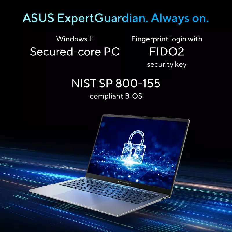 ASUS ExpertBook P5 P5405CSA-NZ0174X Intel Core Ultra 5 226V Laptop 35.6 cm (14 Zoll) WQXGA 16 GB LPDDR5x-SDRAM 512 GB SSD Wi-Fi 6E (802.11ax) Windows 11 Pro US International Grau