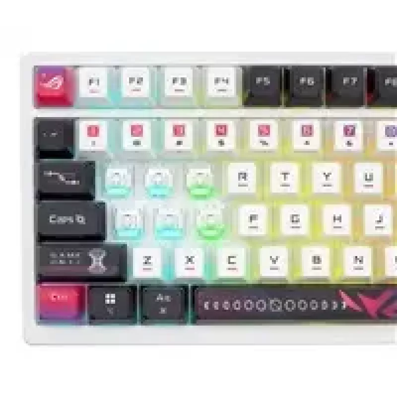 Mechanische kabellose Tastatur ASUS ROG Azoth X — US-Layout, Bluetooth & RF 2,4 GHz, Weiß
