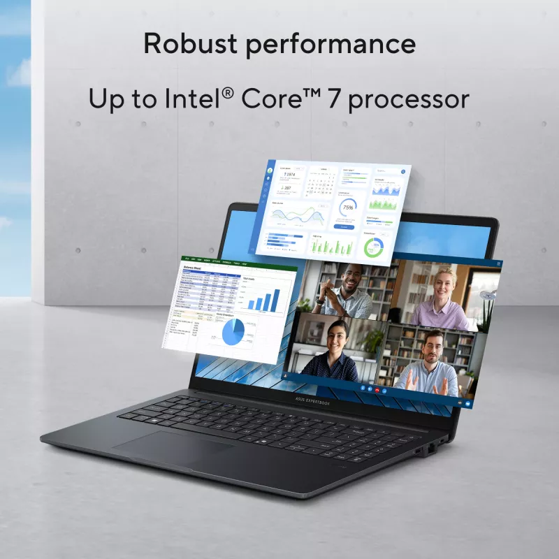 ASUS ExpertBook B1 B1503CVA-S73431X Intel® Core™ i7 i7-13620H Laptop 39,6 cm (15,6 Zoll) Full HD 32 GB DDR5-SDRAM 1 TB SSD Wi-Fi 6E (802.11ax) Windows 11 Pro US International Schwarz, Grau
