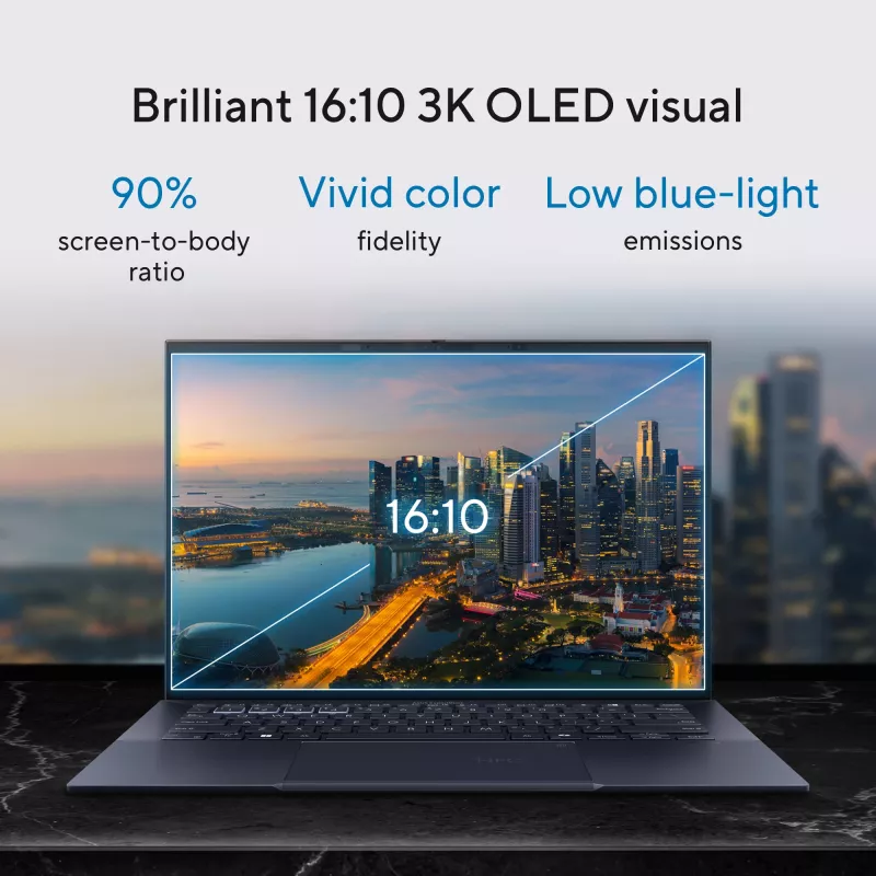ASUS ExpertBook B9 OLED B9403CVAR-PP1678X Intel Core 7 150U Laptop 35.6 cm (14 Zoll) WQXGA+ 32 GB LPDDR5x-SDRAM 1 TB SSD Wi-Fi 6E (802.11ax) Windows 11 Pro Französisch Schwarz