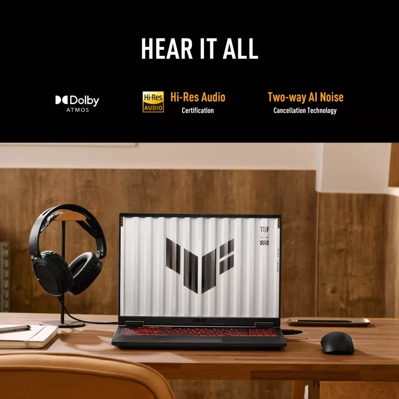 ASUS TUF Gaming A16 FA608UH-RV020W AMD Ryzen™ 7 260 Laptop 40.6 cm (16 Zoll) WUXGA 16 GB DDR5-SDRAM 512 GB SSD NVIDIA® GeForce RTX™ 5050 Wi-Fi 6E (802.11ax) Windows 11 Home Niederländisch Grau