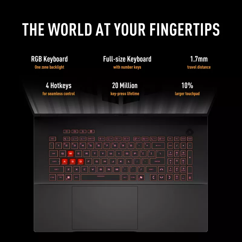 ASUS TUF Gaming A18 FA808UH-S8076W AMD Ryzen™ 7 260 Laptop 45.7 cm (18 Zoll) Full HD+ 16 GB DDR5-SDRAM 512 GB SSD NVIDIA® GeForce RTX™ 5050 Wi-Fi 6E (802.11ax) Windows 11 Home Niederländisch Grau