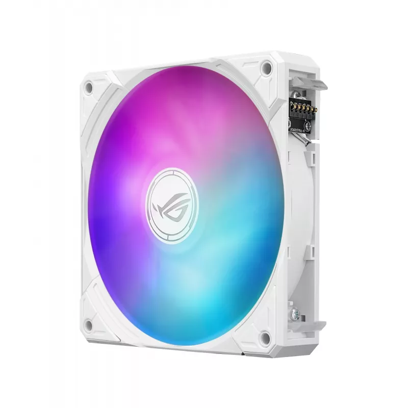 All-in-one-Flüssigkeitskühler ASUS ROG Ryuo IV SLC 360 ARGB White Edition — 360-mm-Radiator, 3×120-mm-Lüfter, AMOLED-Anzeige, Unterstützung für LGA 1700