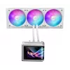 All-in-one-Flüssigkeitskühler ASUS ROG Ryuo IV SLC 360 ARGB White Edition — 360-mm-Radiator, 3×120-mm-Lüfter, AMOLED-Anzeige, Unterstützung für LGA 1700
