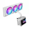 All-in-one-Flüssigkeitskühler ASUS ROG Ryuo IV SLC 360 ARGB White Edition — 360-mm-Radiator, 3×120-mm-Lüfter, AMOLED-Anzeige, Unterstützung für LGA 1700