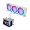 All-in-one-Flüssigkeitskühler ASUS ROG Ryuo IV SLC 360 ARGB White Edition — 360-mm-Radiator, 3×120-mm-Lüfter, AMOLED-Anzeige, Unterstützung für LGA 1700