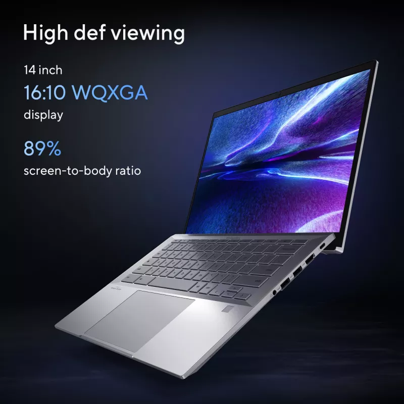 ASUS Chromebook Plus Enterprise CB54 CB5403CMA-QM0916 Intel Core Ultra 7 35.6 cm (14 Zoll) Touchscreen WQXGA 16 GB LPDDR5x-SDRAM 256 GB SSD Wi-Fi 6E (802.11ax) ChromeOS US International Silber