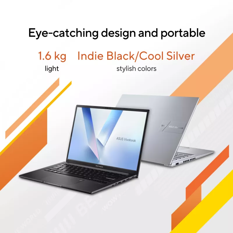 ASUS Vivobook 14 M1405NAQ-LY025W AMD Ryzen™ 7 170 Laptop 35,6 cm (14 Zoll) WUXGA 16 GB DDR5-SDRAM 512 GB SSD Wi-Fi 6 (802.11ax) Windows 11 Home Niederländisch Schwarz