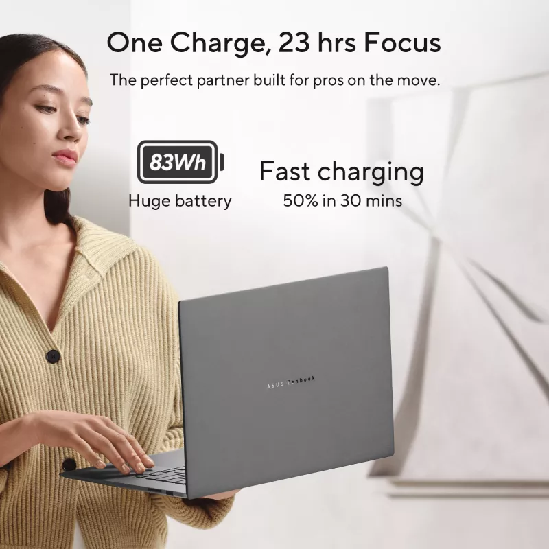 ASUS Zenbook S16 UM5606GA-SS180W Copilot+ PC AMD Ryzen AI 9 465 Laptop 40,6 cm (16 Zoll) 3K 32 GB LPDDR5x-SDRAM 1 TB SSD Wi-Fi 7 (802.11be) Windows 11 Home Dutch Grau