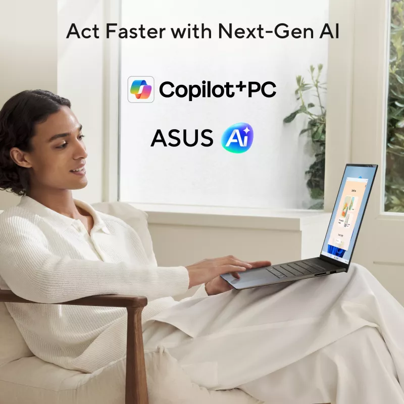 ASUS Zenbook S16 UM5606GA-SS180W Copilot+ PC AMD Ryzen AI 9 465 Laptop 40,6 cm (16 Zoll) 3K 32 GB LPDDR5x-SDRAM 1 TB SSD Wi-Fi 7 (802.11be) Windows 11 Home Dutch Grau