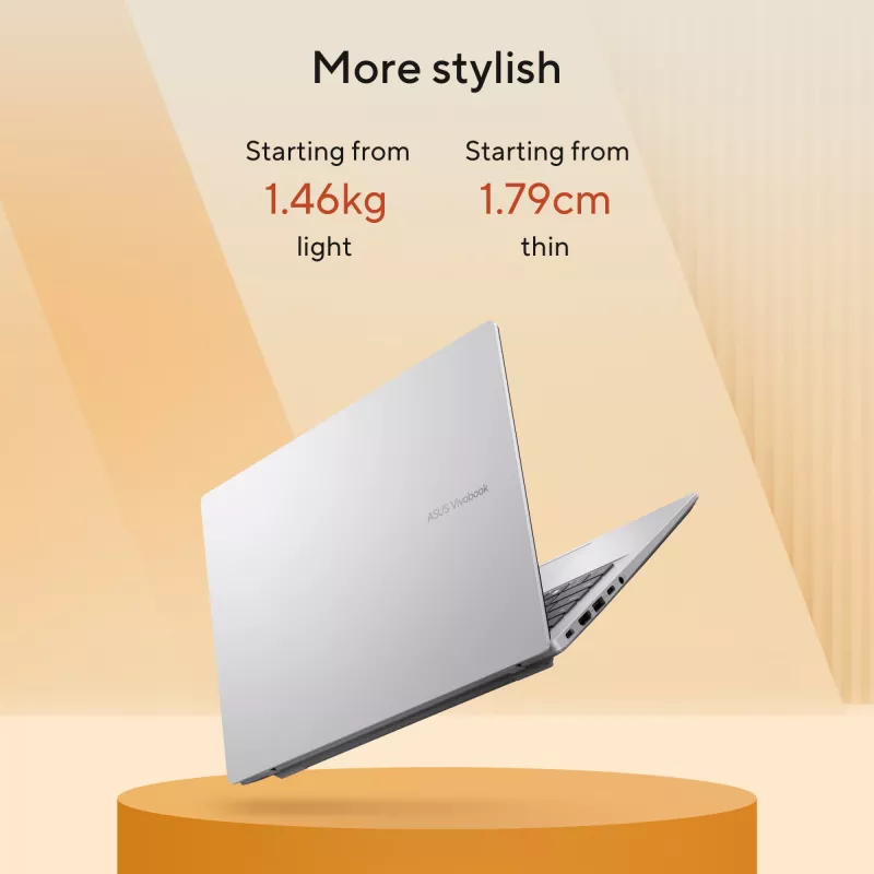 ASUS Vivobook 14 M1407GA-LY012W Copilot+ PC AMD Ryzen™ AI 7 445 Laptop 35,6 cm (14 Zoll) WUXGA 16 GB DDR5-SDRAM 512 GB SSD Wi-Fi 6 (802.11ax) Windows 11 Home Niederländisch Silber