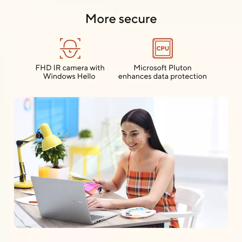 ASUS Vivobook 14 M1407GA-LY012W Copilot+ PC AMD Ryzen™ AI 7 445 Laptop 35,6 cm (14 Zoll) WUXGA 16 GB DDR5-SDRAM 512 GB SSD Wi-Fi 6 (802.11ax) Windows 11 Home Niederländisch Silber