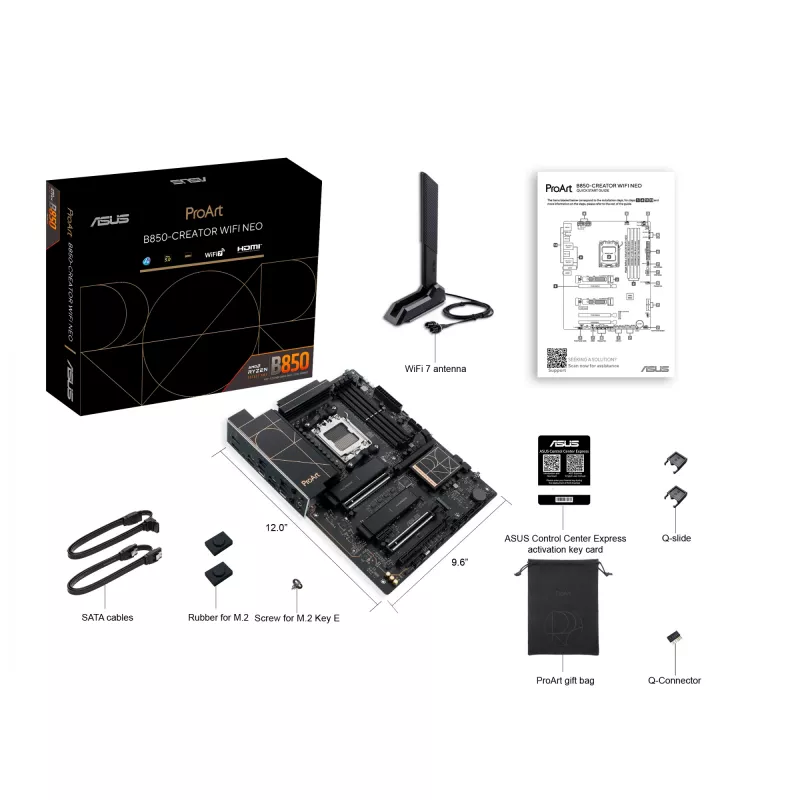 Motherboard ASUS PROART B850-CREATOR WiFi NEO — AMD B850, Sockel AM5, ATX, DDR5, 4 DIMM, 256 GB, Wi‑Fi 7, 5Gb Ethernet