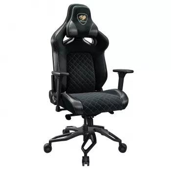 Gaming-Stuhl Cougar Titan Pro V2 Gold F — universeller Gaming-Stuhl, gepolsterte Sitzfläche, 780 mm Breite, 136–144 cm Höhe, max. Belastung 160 kg, schwarz
