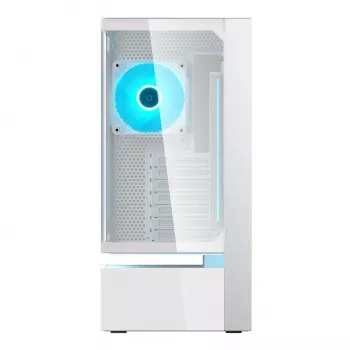 COUGAR CFV235 Vision Midi-Tower-PC-Gehäuse – ARGB, 23,3 cm (9,16 Zoll) LCD, gehärtetes Glas, weiß, unterstützt ATX/Micro-ITX, 2x 3,5 Zoll + 2x 2,5 Zoll