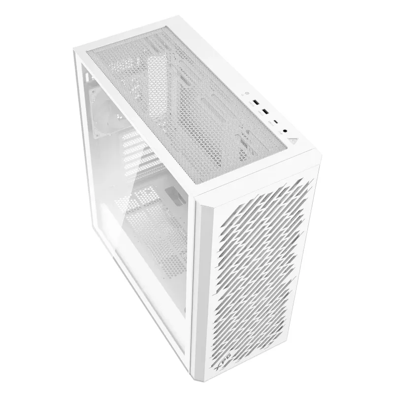 XPG VALOR AIR PRO Mid-Tower Gehäuse, Midi Tower, PC, Weiß, ATX, EATX, micro ATX, Mini-ATX, SPCC, Gehärtetes Glas, Mehrfarbig
