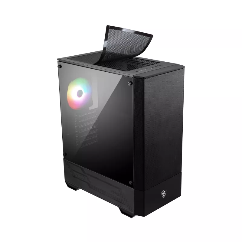 MSI MAG FORGE 111R Mid Tower Gaming Computer Case 'Schwarz, 1x 120mm ARGB PWM-Lüfter, 1-6 ARGB-Hub, Mystic Light Sync, Tempered Glass Panel, ATX, mATX, mini-ITX'