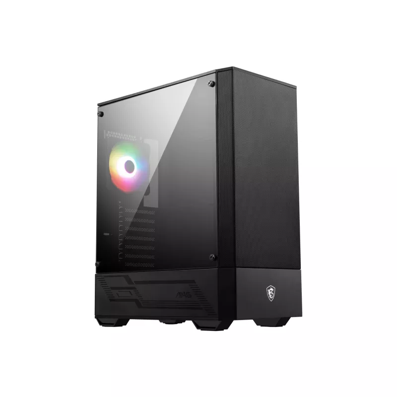 MSI MAG FORGE 111R Mid Tower Gaming Computer Case 'Schwarz, 1x 120mm ARGB PWM-Lüfter, 1-6 ARGB-Hub, Mystic Light Sync, Tempered Glass Panel, ATX, mATX, mini-ITX'