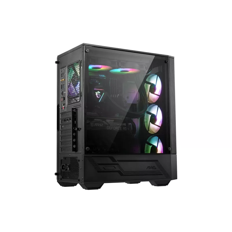 MSI MAG FORGE 111R Mid Tower Gaming Computer Case 'Schwarz, 1x 120mm ARGB PWM-Lüfter, 1-6 ARGB-Hub, Mystic Light Sync, Tempered Glass Panel, ATX, mATX, mini-ITX'