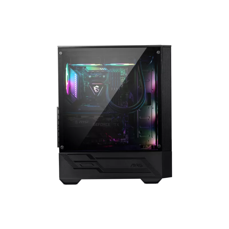 MSI MAG FORGE 111R Mid Tower Gaming Computer Case 'Schwarz, 1x 120mm ARGB PWM-Lüfter, 1-6 ARGB-Hub, Mystic Light Sync, Tempered Glass Panel, ATX, mATX, mini-ITX'