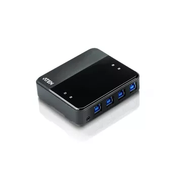ATEN 4-Port USB 3.0 Peripherie-Sharing-Gerät, 5 Gbit/s, Micro-USB Typ B, Schwarz, Kunststoff, 0 - 40 °C, -20 - 60 °C