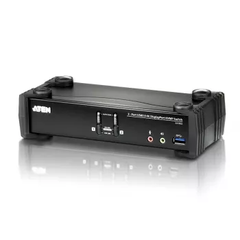 ATEN 2-Port USB 3.1 Gen 1 4K DisplayPort 1.2 KVMP™ Switch mit Audio (KVM-Kabel im Lieferumfang)