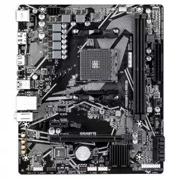GIGABYTE A520M H ARGB Motherboard - Unterstützt AMD Ryzen 5000 Serie CPUs, bis zu 5100MHz DDR4 (OC), PCIe 3.0 x4 M.2, 1 GbE LAN, USB 3.2 Gen 1