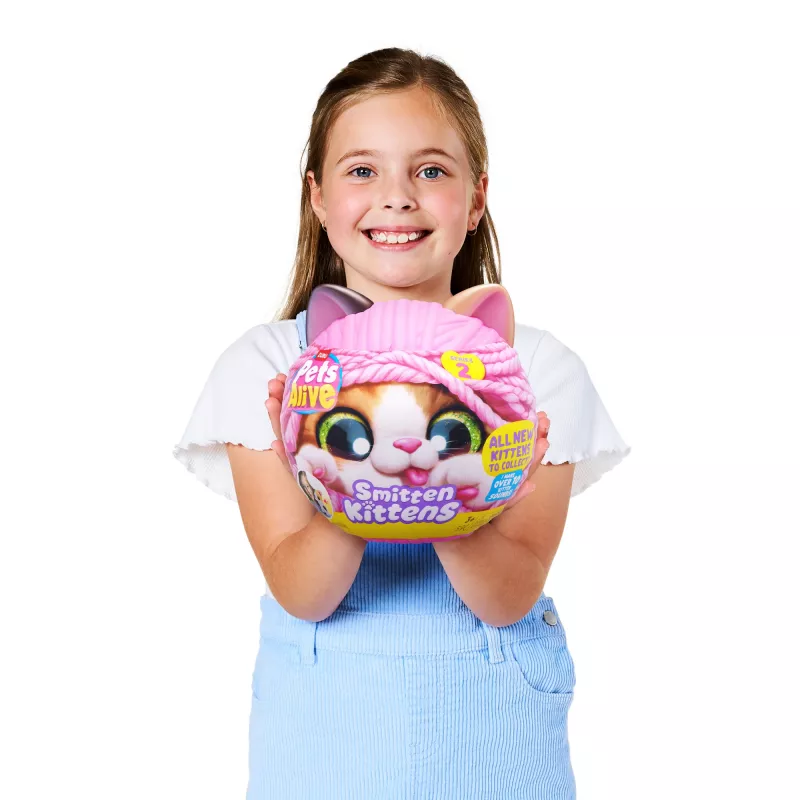Spielzeugkatze Zuru Pets Alive Smitten Kittens Series 2 – interaktives Geräuschspielzeug, ab 3 Jahren, AAA-Batterien