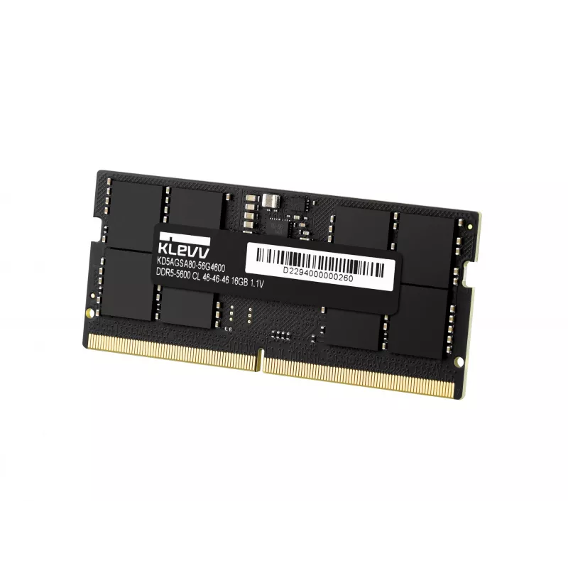 Klevv 16GB LAPTOP-RAM-MODUL DDR5 5600MT/s PC5-44800 UNBUFFERED NON-ECC SODIMM 1,1V 2GX8 CL46